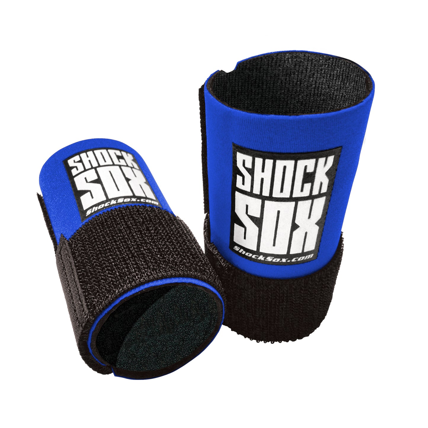 Blue and black 4C Shock Sox with 'Shock Sox' branding on a white background