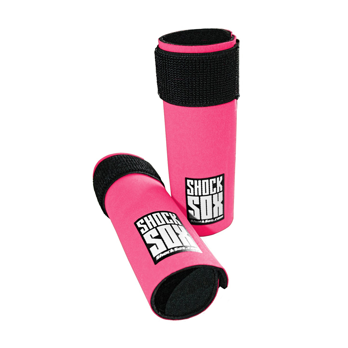 Pair of pink 6U Shock Sox on a white background