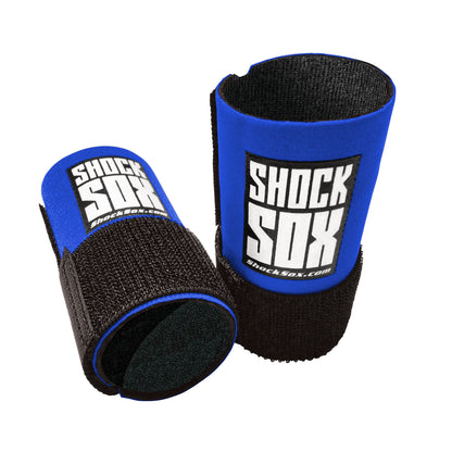 Blue and black 4C Shock Sox with 'Shock Sox' branding on a white background