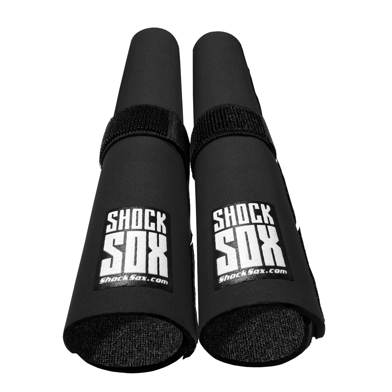 Pair of black 13in Shock Sox on a white background