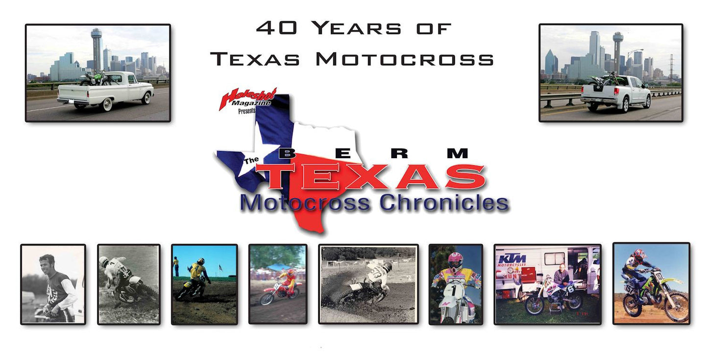 A banner showing 40 years of Texas Motocross history.